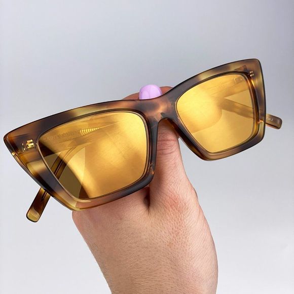 Saint Laurent SL276 MICA 022 Sunglasses Havana Yellow Cat Eye Women main image 4